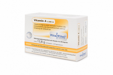 Vitamin A 2.500 I.E. - Packung mit 60 Kapseln